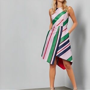 NWT Ted Baker | Bay of Honor Asymmetric Dress Striped | Size 0